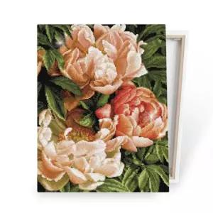 명화풍경 분홍 모란 보석십자수 캔버스 40x50cm