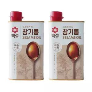 백설 고소함가득참기름 500ml 캔 x2개