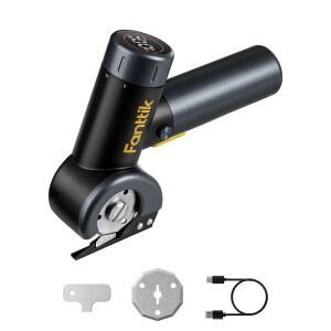 [미국배송] 팬틱 C8 나노 이지스왑 무선 전기 가위 LED 디스플레이 블레이드 2개 포함 타입-C 충전식 골판지 커터 교체 라이트 얇은 박스 카펫 가죽 블랙