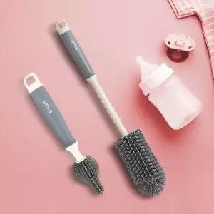 납작모젖병솔세트 젖병세척솔 아기 미니실리콘 젖꼭지