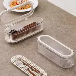 일체형 수저통 투명 물빠짐 뚜껑 수저 트레이 뚜껑수저통