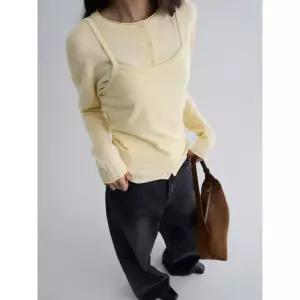 8 seconds 뷔스티에 가디건 카디건 세트 - 옐로우 254861