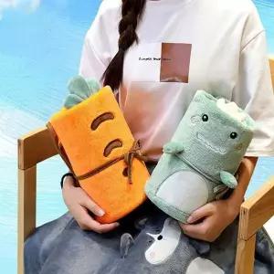 캐릭터 단추담요 극세사 블랑켓 무릎 어깨 치마 수면 잠옷 항공