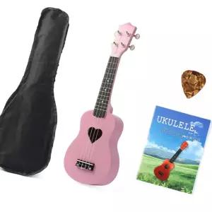 엔케이디 핑크하트 소프라노 우쿨렐레 세트 휴대용악기 음악악기 우쿨레레