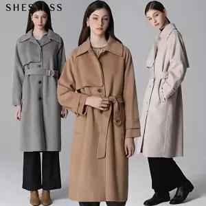 [쉬즈미스][쉬즈미스(SHESMISS)] 울 블렌디드 벨티드 롱 코트 (택가격:718000원)