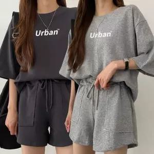 여성 반팔 반바지 트레이닝 상하의 세트 RK 라운드티셔츠 여자