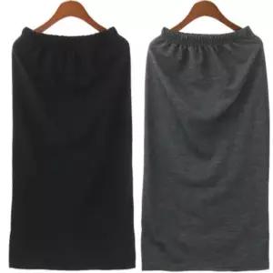 옆트임 롱 면 치마 일자 스커트 여자 활동성 H라인 vpP8+1tQe