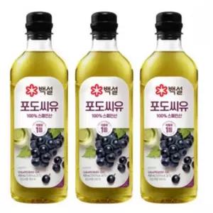 백설 포도씨유 900ml 3개