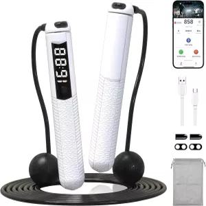 세인트코스 무선 중력 줄넘기 헬스장용 카운터가 있는 스마트 지방 연소 및 칼로리 소모 APP 데이터 분석