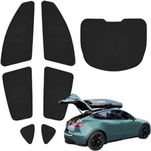 테스뷰티 테슬라 모델 Y 캠핑용 프라이버시 커튼 7피스앞유리 없음 업그레이드 스크린 UV 차단기 더 진하고