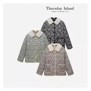 써스데이아일랜드Thursday Island 덤블 카라 패턴 퀼팅 점퍼T238MJP301W2356578