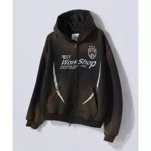 트래블 TRAVEL 클럽 로고 워시드 후드 집업 블랙 TRTFAWHZ40UC6 140426