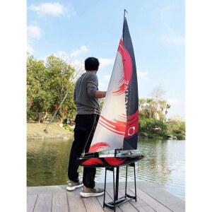 Sccgym 84 u201D 인치 원격 제어 보트 RC 프리어셈블 요트 액세서리 키트 2.4G 전기 세일 워터크래프트 (L)