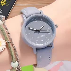 뉴 파스텔 라운드 컬러 초 침 여자 학생 손목 시계 손목시계