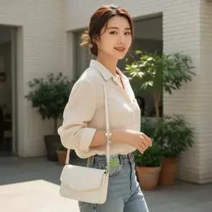 행운 네잎클로버 투명 파우치 키링 가방고리 미니 지퍼백 열쇠고리