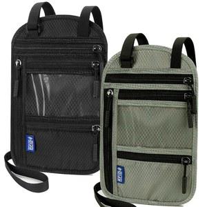 여행용 2팩 RFID 차단 여권 홀더 u2013 숨겨진 목 지갑, 휴대폰 포켓, 가벼운 속옷 파우치, 7인치 및 2개, 방지 정리함(블랙 & 라이트 그레이)