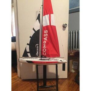 Sccgym 53 u201D 인치 원격 제어 보트 RC 프리어셈블 세일 액세서리 키트 2.4G 전기 요트 워터크래프트 (S)