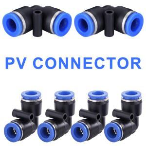 PV 빠른 공압 커넥터 4mm 6mm 호스 90도 푸시 10mm 8mm 커플 피팅 엘보 튜브 공기