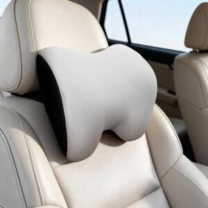 편안한 자동차 헤드레스트 베개, 조절 가능한 스트랩으로 운전용 100% 메모리 폼 넥 쿠션, 통기성 탈착식 커버 및 인체공학적 디자인 - 목 베개(문라이트 실버, 1PC) 만들기