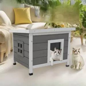 실외 고양이집 방수 원목 겨울 급식소 캣타워 야외