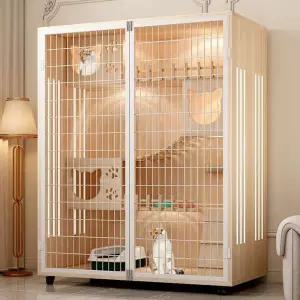 빌라형 고양이 집 하우스 숨숨집 아파트 실내용 원목 캣폴 베란다