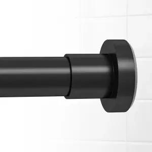 샤워 커튼 로드 스프링 텐션 욕실용 검은색 34~43인치 1인치 모던 헤비 듀티 조절식 드릴링 노슬립 쉬운