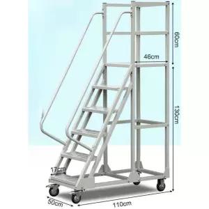 마트 사다리 창고 바퀴 이동식 바퀴달린 계단식 난간