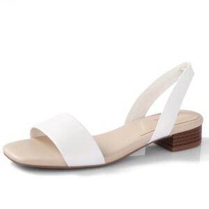 안키스 로우 힐 여성 샌달 스퀘어 오픈 토 브라운 블랙 화이트 가죽 플랫 편안한 여름 슬립 온 슬라이드 슈 캐주얼 비치 파티 웨딩 2025