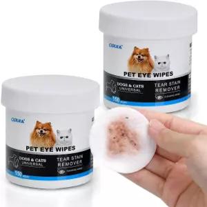 생분해성 저자극성 고양이 개 눈 클리너 반려동물 눈물 얼룩 물티슈 얼굴 패드로 부드럽게 배출 크러스트
