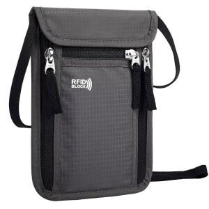 RFID 차단 기능이 있는 KEAFOLS 여행용 파우치 목 지갑 가족 여권 홀더 정리함 | 케이스