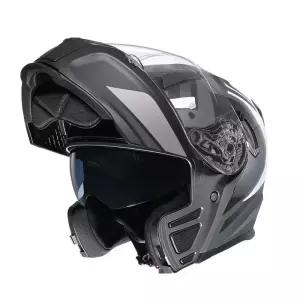 클리어 바이저가 장착된 모터크로스 플립업 헬멧 ABS 쉘 풀 페이스 DOT 승인을 위한 사이릴 모터