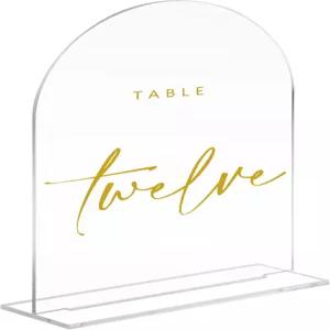 스탠드가 있는 4x6인치 투명 아치 아크릴 간판 DIY 웨딩 테이블 번호 아치형 이벤트 및 파티를 위한