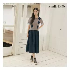 스튜디오디페 26SS 아가일 니트 원피스 1종