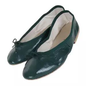 26SS 여성 레더 플랫슈즈 다크그린 PO DS 25