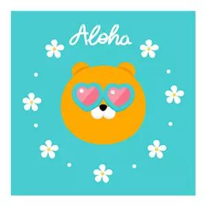 카카오프렌즈 알로하페이스 라이언 보석십자수 캔버스 25x25cm