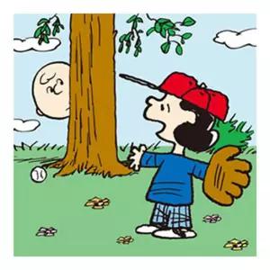 피너츠 HAPPINESS시리즈 스누피 야구게임 보석십자수 캔버스 25x25cm