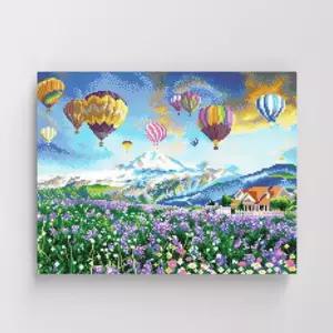 명화풍경 새벽 열기구 여행 보석십자수 캔버스 40x50cm