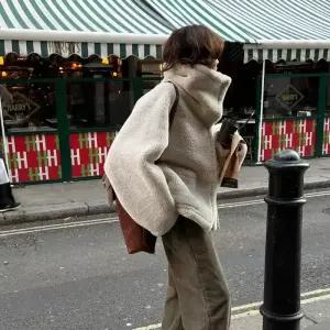 여자 모피코트 하이넥 따뜻한 퍼 일체형 스웨이드 코트 원픽1