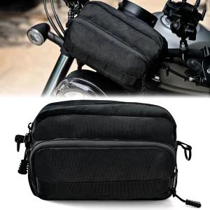 오토바이 핸들바 가방 간편한 설치 범용 프론트 포크 보관 할리 도구 시시