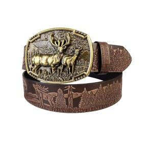 [미국배송] 남성용 TOPACC 웨스턴 벨트 여성용 버클 카우걸 카우보이 가죽 컨트리 청바지 바지 선물