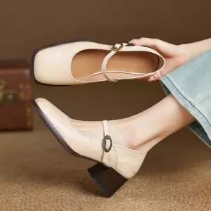 단화 여자신발 힐펌프스 스트랩힐 스트랩 메리제인슈즈 양가죽 통굽 원템3