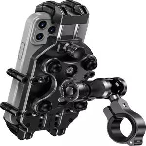 진동 감쇠기 및 잠금 기능이 있는 방지 오토바이 휴대폰 장착 홀더 자전거 스쿠터 ATV용 조절식 핸들바