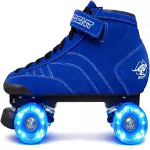 본트 스케이트 - 글로우 라이트 업 리드 휠이 있는 프로스타 블루 스웨이드 프로페셔널 롤러 실내외