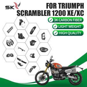 100% 순수 탄소 섬유 수정 오토바이 부품 Triumph Scrambler 1200xe xc 용 페어링 배기 후드 프론트 펜더