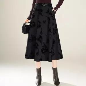 치마 오피스룩 동계 플리츠 여성패션 A라인 쉬폰 중기장 DL4