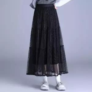 치마 롱 추동 입어 시보리 여성패션 A라인 양면에 슬림핏 플리츠 를 쉬폰 DL4