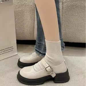 2컬러 여성 나비 통굽 로퍼 CC437 LK-A33 여자 버클 패션화