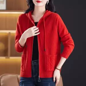 볼사스 여친 니트 빅사이즈 스웨터 패션 후드 가디건 집업 점퍼 코트 잠바 야구 ADOR3