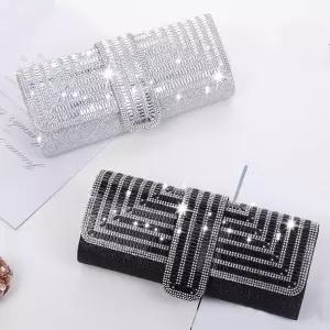 G126322_라인비즈 디너 클러치 드레스백 파티 핸드 스팽글 체인 보석 반짝이손가방 파티룩 드레스 숄더