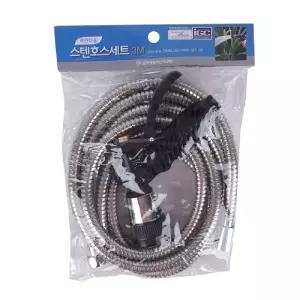 베란다용 분사기 + 스텐 호스 세트 정원 원예용 물호스 분무 세차 분사건 분무기